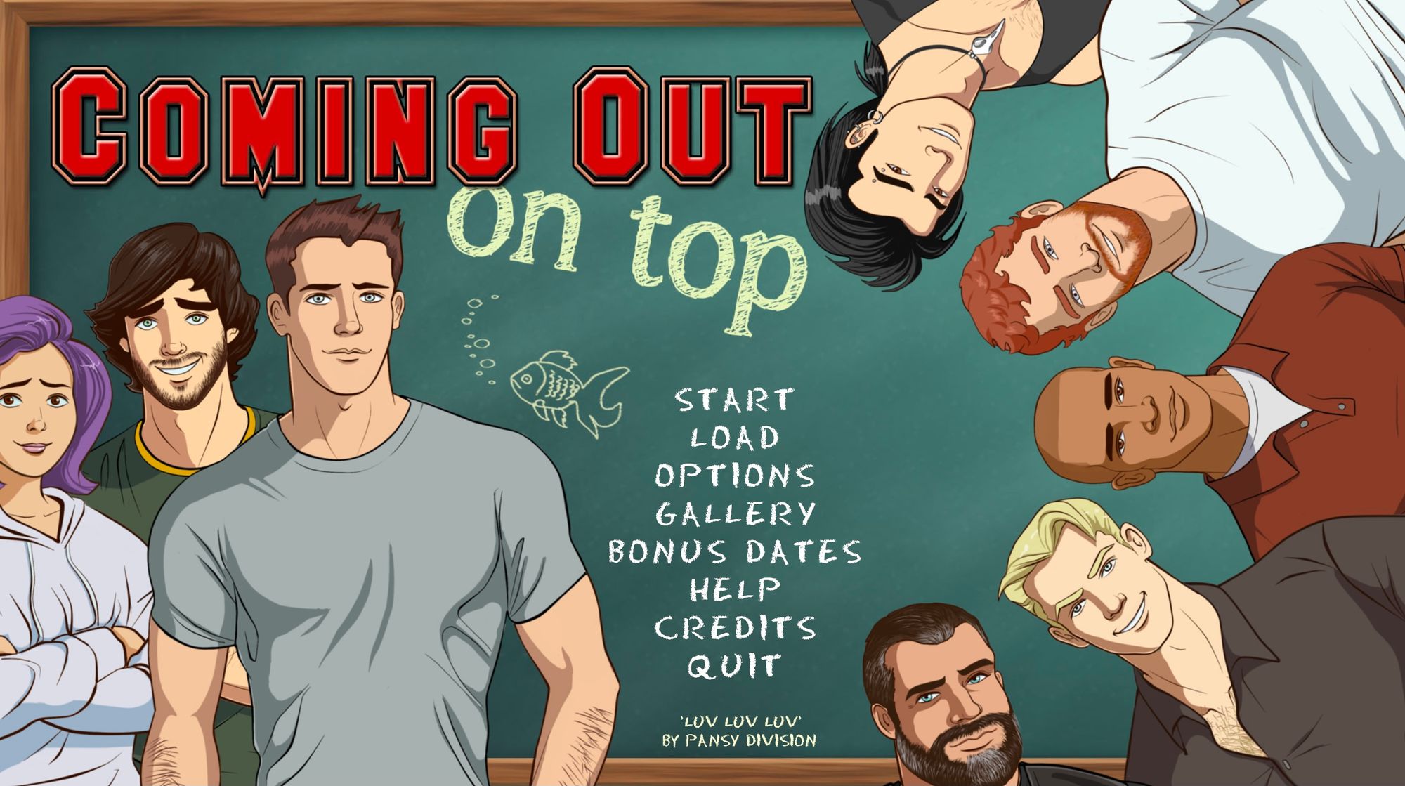 Main menu for Coming Out on Top