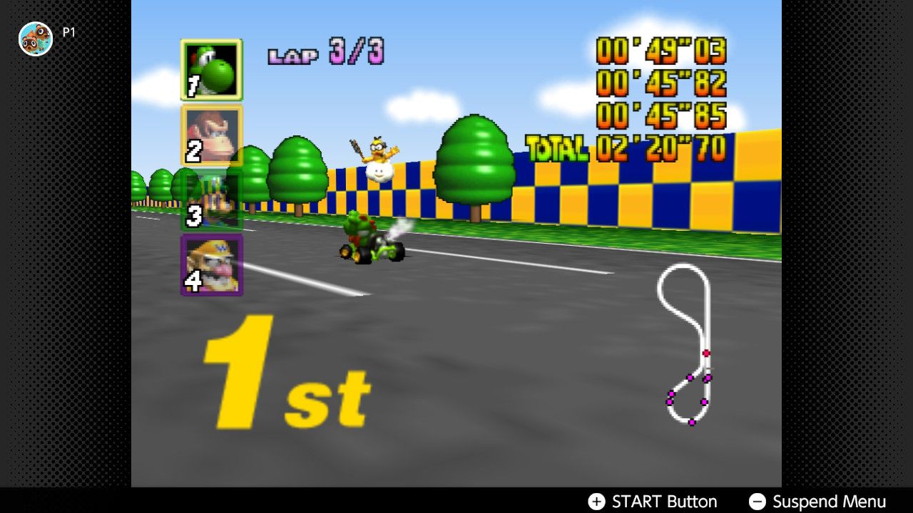 Mario Kart 64 played on Nintendo Switch.